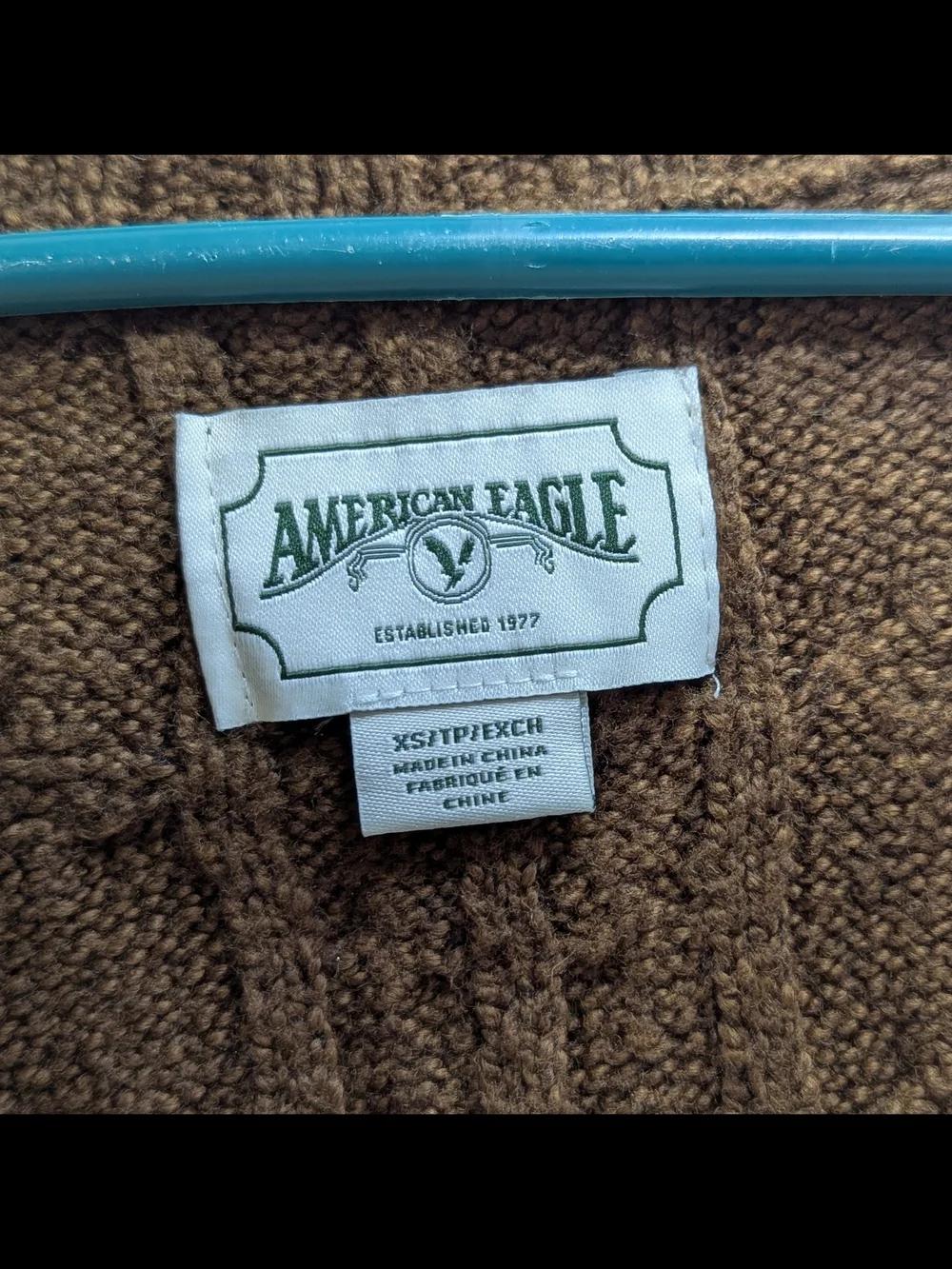 American Eagle Cozy Brown Cable-Knit Sweater & Cardigan Lot Size Small - Picture 5 of 9